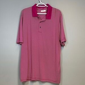 Grand Slam Pink and White Striped Polo Shirt mens XXL